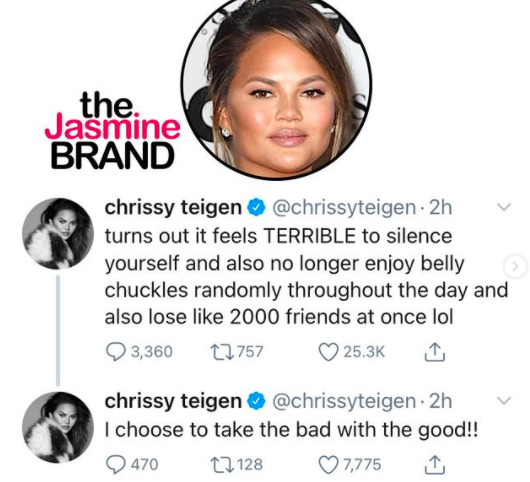 Chrissy Teigen returns to Twitter