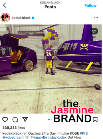 KODAK BLACK CELBRATES DAUGHTER'S BIRTHDAY DURING PFW 2023