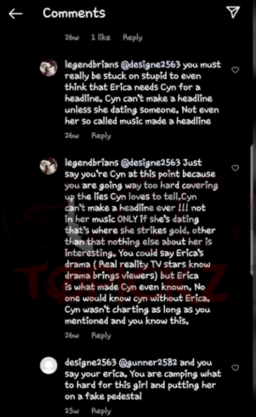 Erica Mena Accused Of Trolling Ex Cyn Santana Under Fake Instagram Page ...