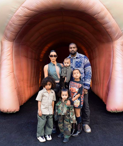 Kanye West, Kim Kardashian and kids