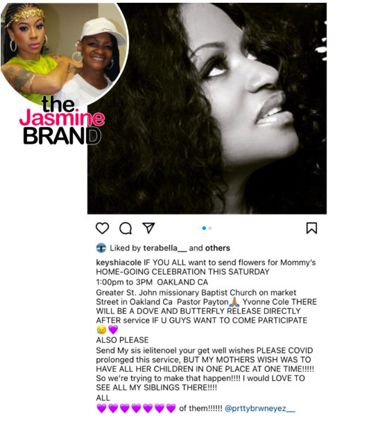 Keyshia Cole’s Late Mother Frankie Lons Was Laid To Rest Over The