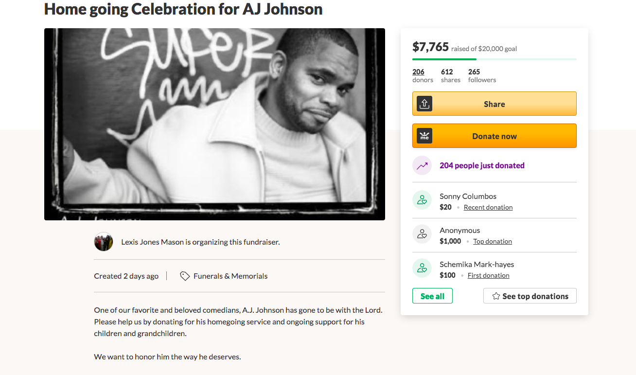 Michael Blackson Calls On Fans To Help W Funeral Costs For A J Johnson After Low Gofundme