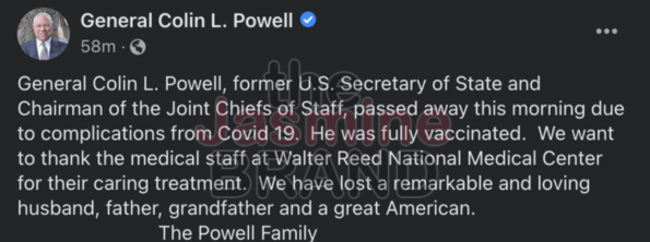 Colin Powell, 1st Black US Secretary Of State, Dies Of COVID-19