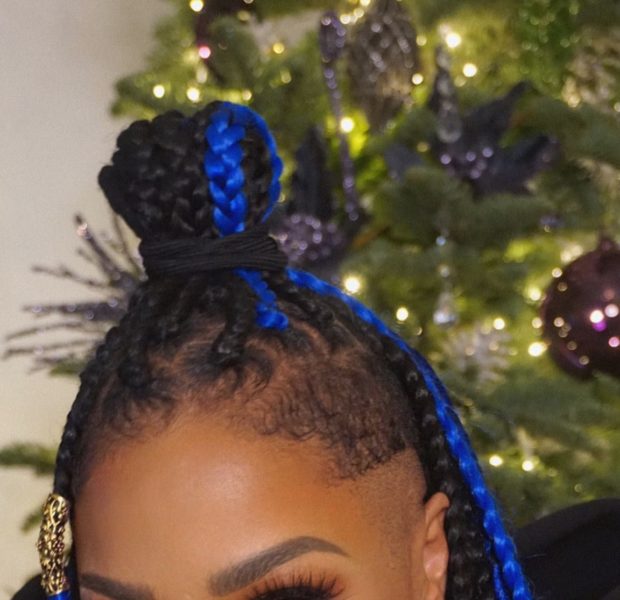 Janet Jackson Debuts New Look – Blue Box Braids & Shaved Sides! [Phtos]