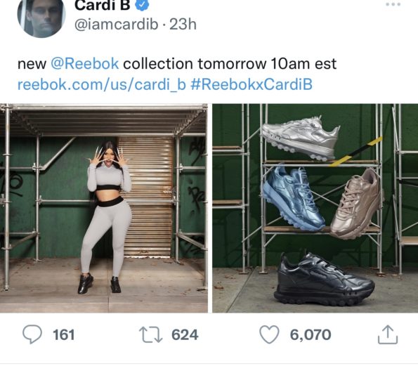Cardi B Teams Up With Reebok For Their Second Collaboration + Shuts Down  Trolls For Taking Shots At Her New Deal: You Gotta Start Somewhere -  theJasmineBRAND