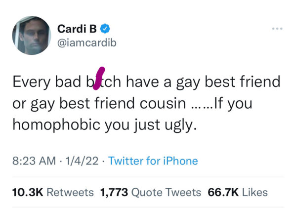 Cardi B Slams Homophobic People: You Just Ugly - theJasmineBRAND