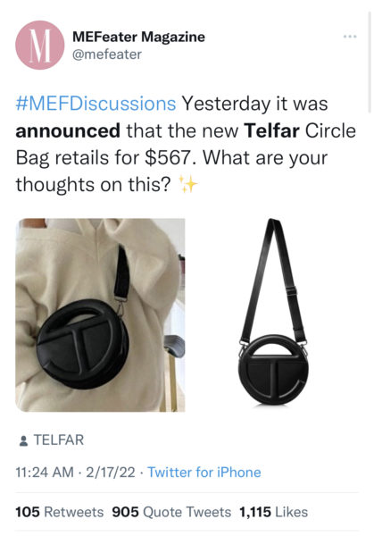 Telfar Releases $567 USD Round Circle Bag Black