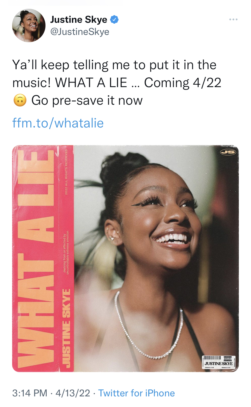 Justine Skye Calls ExBoyfriend Giveon's Single A "Weak A*