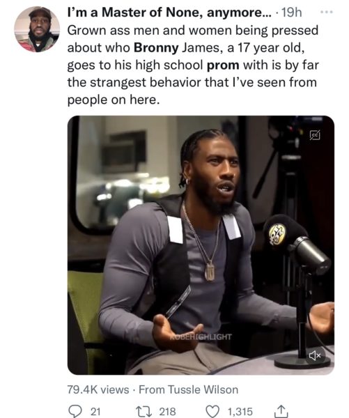 Bronny James faces nasty comments on social media over prom date