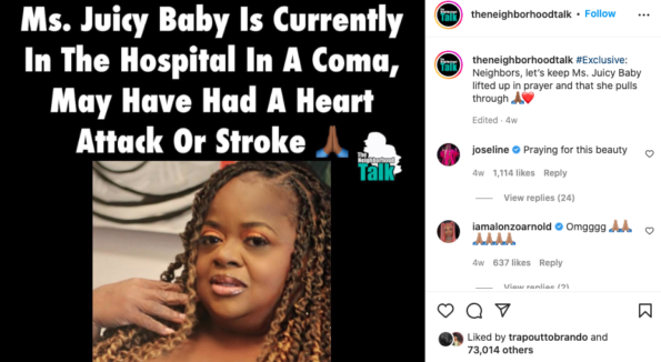 Little Women: Atlanta' Star Ms. Juicy Baby Hospitalized in the ICU