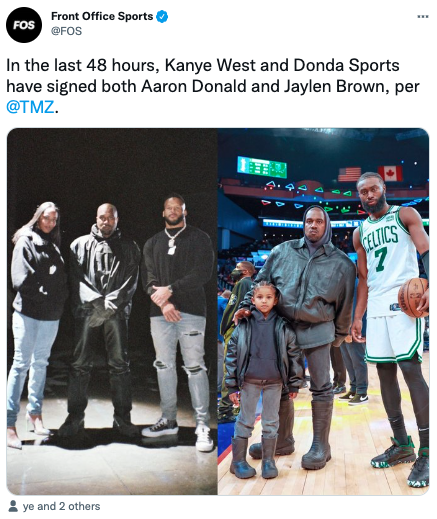 NBA Yıldızı Jaylen Brown, Kanye'nin Donda Sports ile Anlaşma İmzaladı