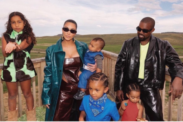Kanye West, Kim Kardashian, & Children