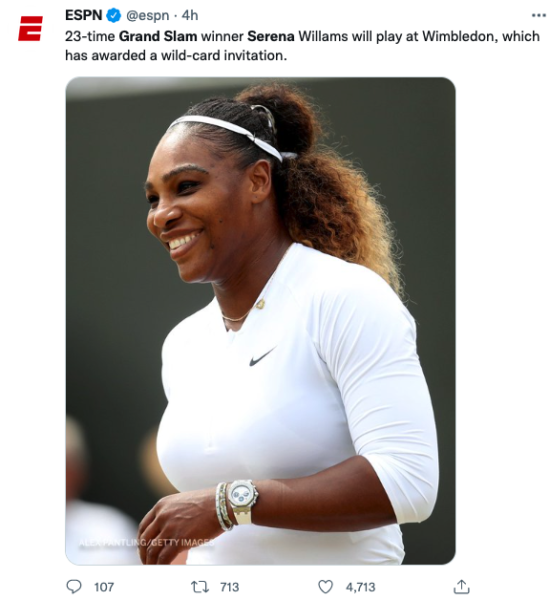 Serena Williams, Sakatlığı Nedeniyle Bir Yıl Arasının Ardından Grand Slam Wild Card Davetiyesiyle Tenise Dönecek