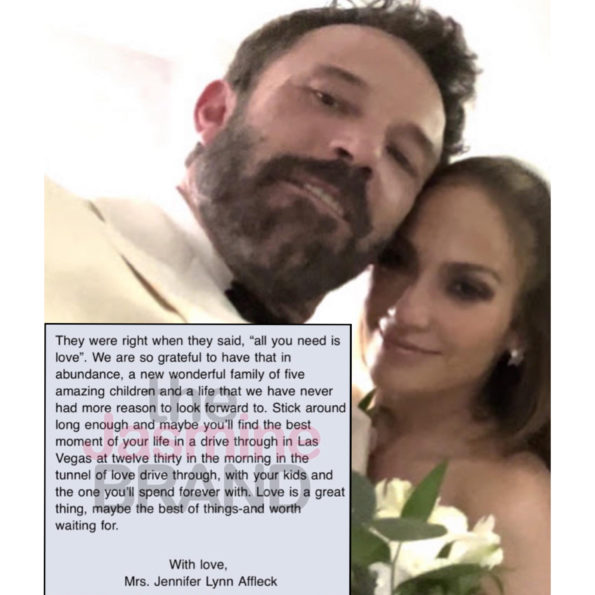 Jennifer Lopez Ben Affleck evlendi