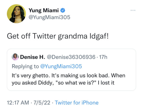 'Şehir Kızları'ndan Yung Miami'nin Konuşma Biçimi Eleştiriye Tepki Veriyor: Çık Twitter Büyükanne IDGAF!