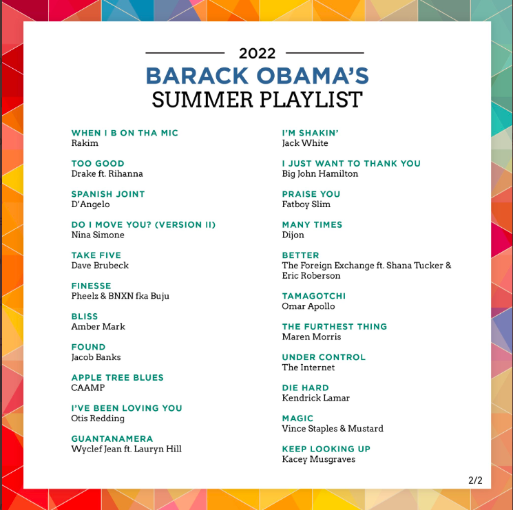 Barack Obama Reveals His Summer 2022 Playlist – Burna Boy, Prince ...