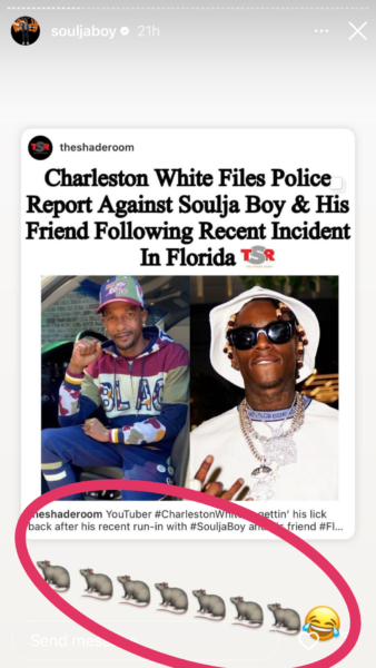 Soulja Boy - YouTuber Charleston White, Kendisini Öldürmekle Tehdit Ettiği İddiasıyla Rapçi Aleyhinde Bir Polis Raporu Dosyaladı