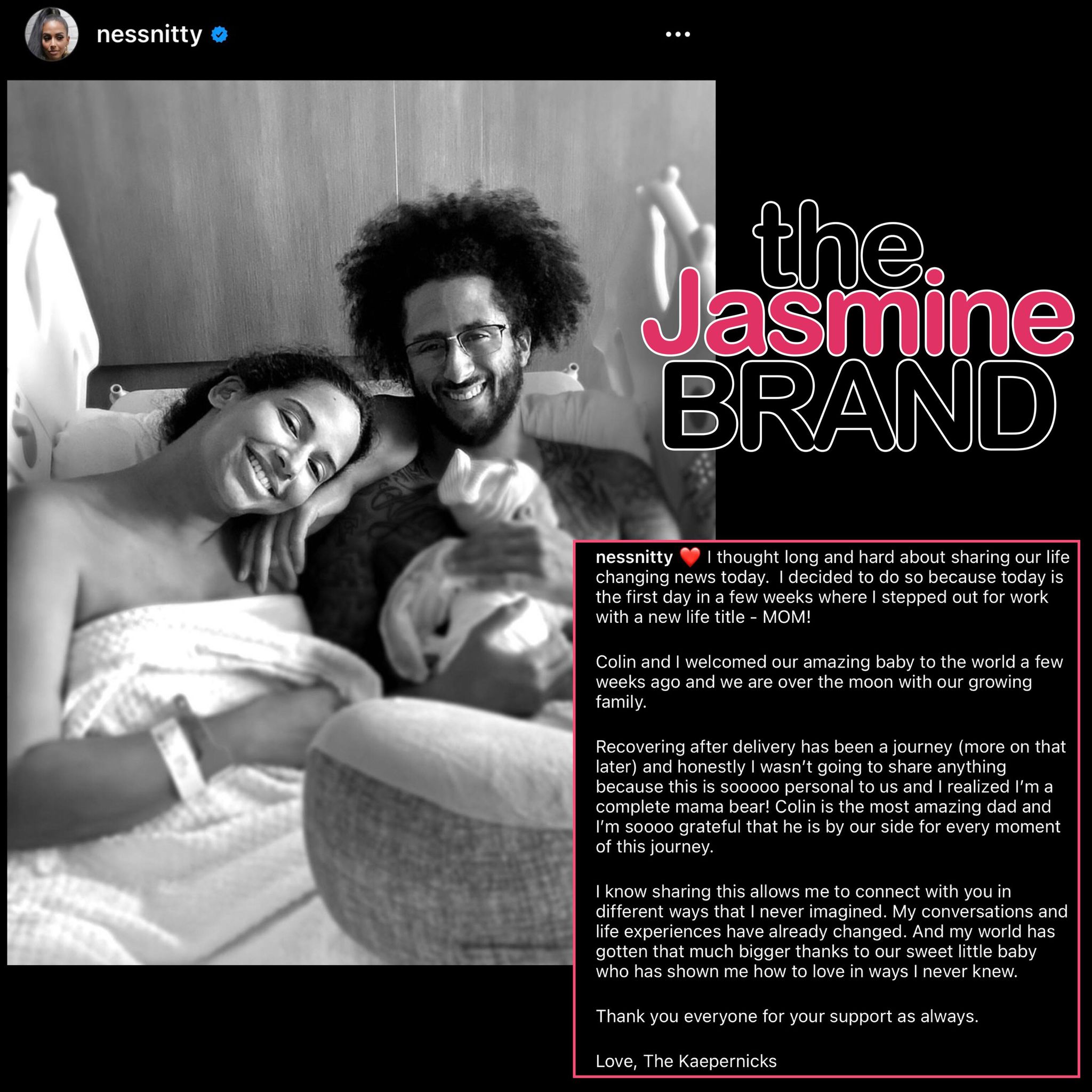 Colin Kaepernick and Nessa announce their newborn baby