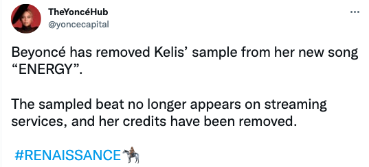Beyoncé'nin, Şarkıcıların İzni Olmadan Kullandığı Suçlamasından Sonra Kelis'in Yeni Albümünden Aldığı Krediyi ve Örneği Kaldırdığı Bildirildi