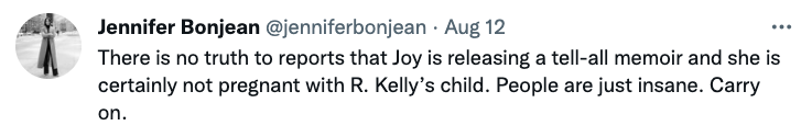 R. Kelly'nin Avukatı, Şarkıcının İddia Edilen Nişanlısı Joycelyn Savage'ın Hamile Olduğu ve Her Şeyi Anlatan Bir Anı Yayınladığı İddialarını Reddetti, "İnsanlar Sadece Delidir" Diyor