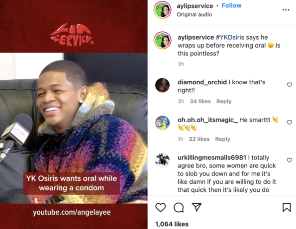 YK Osiris via Angela Yee's lip service