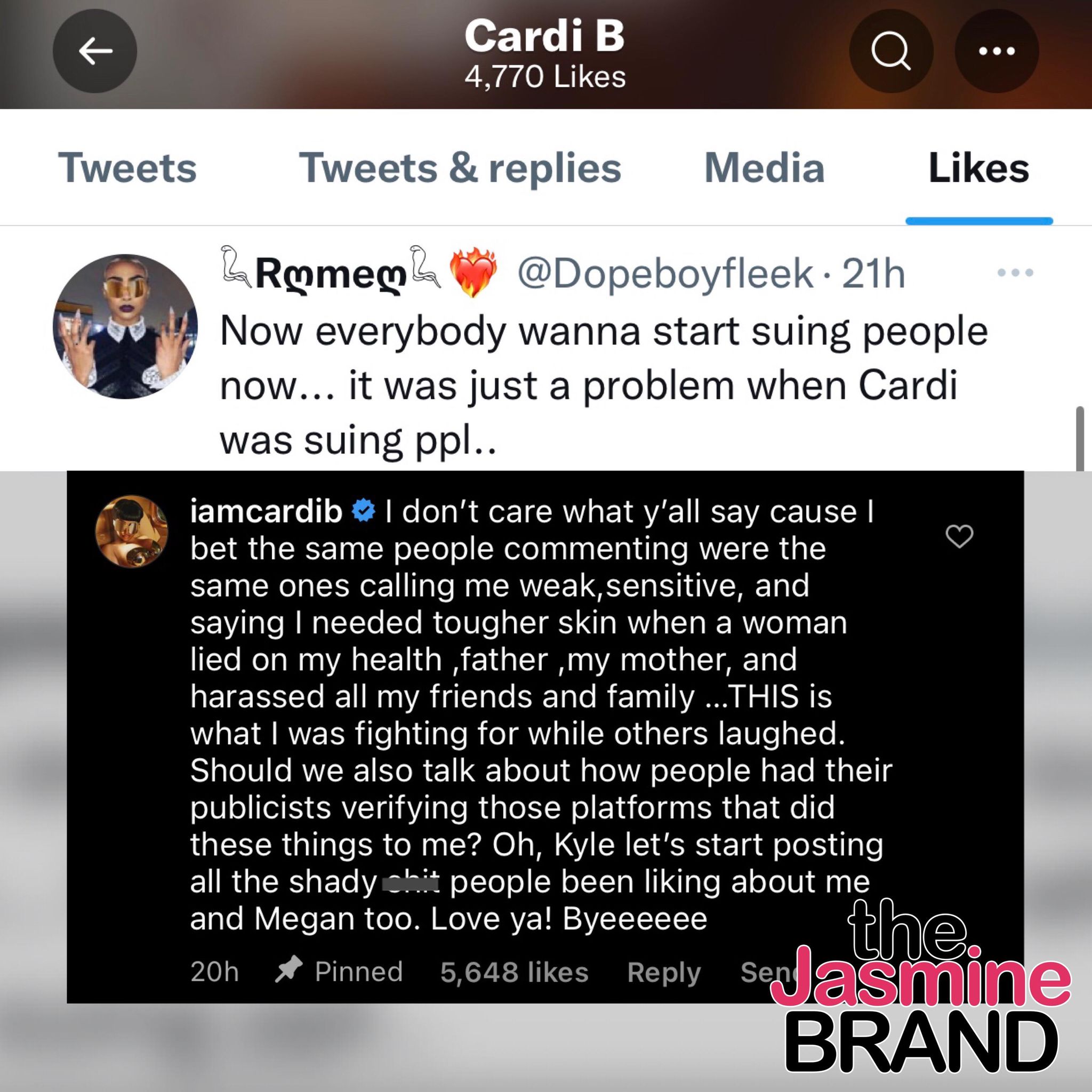 Cardi B Entertainment Blogger Tasha K Get Into Heated Exchange Online