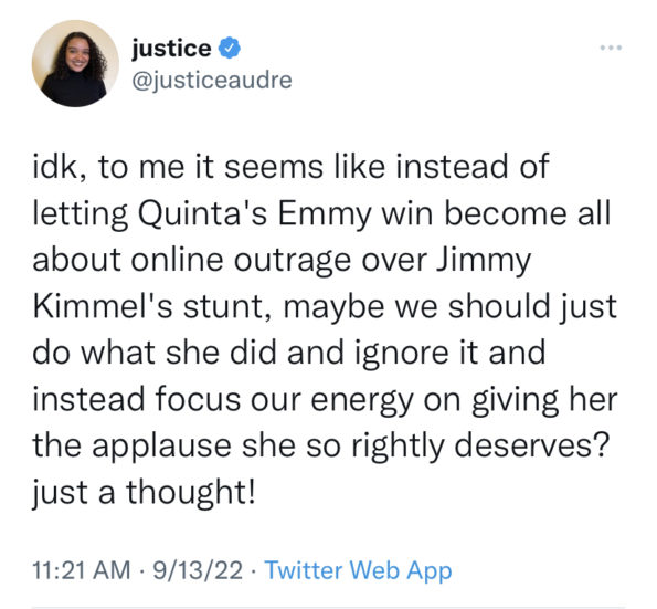 Sheryl Lee Ralph, Quinta Brunson'ın Emmy'nin Kabul Konuşması Sırasında Sıçrayıştan Sonra Jimmy Kimmel'i Seslendirdi: Saygısızlık!