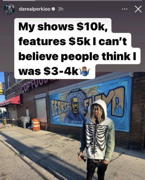 Lil Durk'un Benzeri Perkio, Bir Gösteride Gösteri Yapmak İçin 10 bin Dolar Ücret Aldığını Söyledi