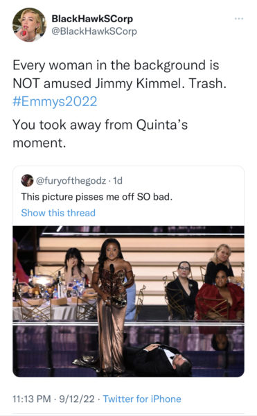 Sheryl Lee Ralph, Quinta Brunson'ın Emmy'nin Kabul Konuşması Sırasında Sıçrayıştan Sonra Jimmy Kimmel'i Seslendirdi: Saygısızlık!