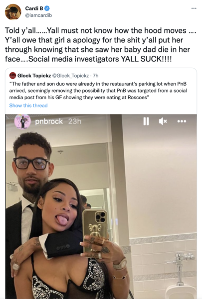 Cardi B Twitter, PnB Rock