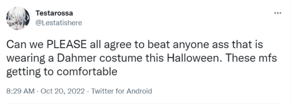 Dahmer Costume Tweet 6