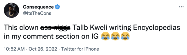 Talib Kweli v. Consequence Re: Kanye West