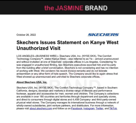 Kanye West - Sketcher'ın Rapper'ın Karargahlarına 'Davetsiz' Ziyaretinin Ardından Sorunları Açıklaması, Şirketin 'Batı ile Çalışmayı Düşünmediğini ve Niyet Etmediğini' Söyledi