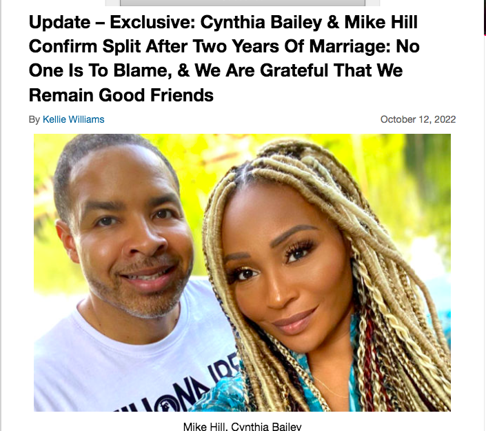 Cynthia Bailey Reveals The ‘Final Straw’ That Resulted In Separating
