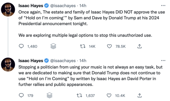 isaac hayes, donald trump