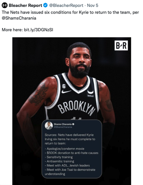 Kyrie Irving Covers Up Nike Logo, Writes 