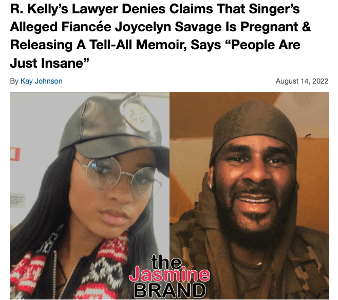 R. Kelly’s Fiancée Joycelyn Savage Allegedly Shares Birth Of Newborn ...