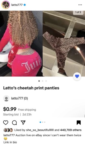 Latto s Used Panties Removed From eBay for Violating Health