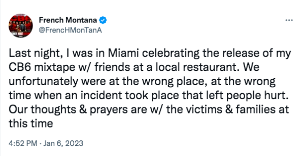 Güncelleme: French Montana, Müzik Videosunu Çekerken Birden Fazla Kişi Vurulduktan Sonra Konuştu: Ne yazık ki Yanlış Yerde, Yanlış Zamandaydık