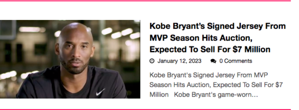 Kobe Bryant's Signed Jersey From MVP Season Hits Auction, Could