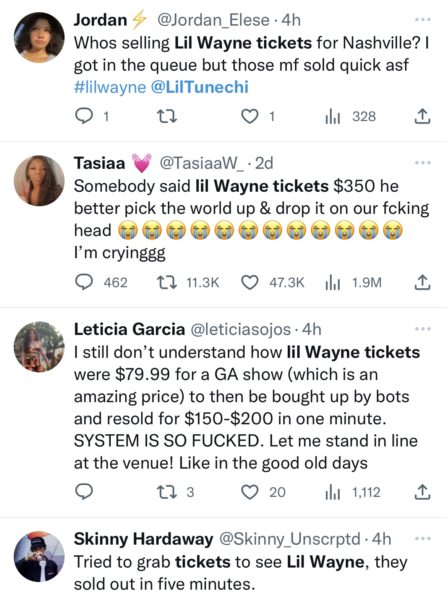 Lil Wayne'in Yaklaşan Turu 5 Dakikada Tükendi