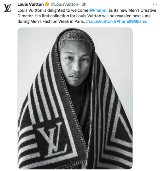 pharrell williams succeeds virgil abloh as louis vuitton's new men's  creative director