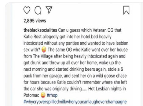 Eski 'RHOP' Yıldızı Katie Rost, Bir Blogger'a Cinsel Karşılaşmaları Hakkında Yazması İçin Para Verdiği İddiasıyla Charrisse Jackson'a 2 Milyon Dolarlık Dava Açabileceğini Önerdi: Bunu Kabul Etti