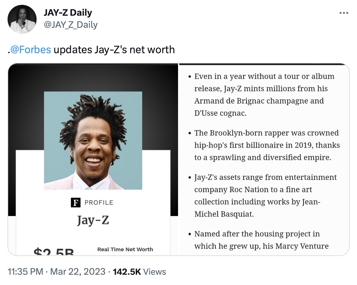 Jay-Z’s Net Worth Updated To $2.5 Billion On Forbes After Earning ...