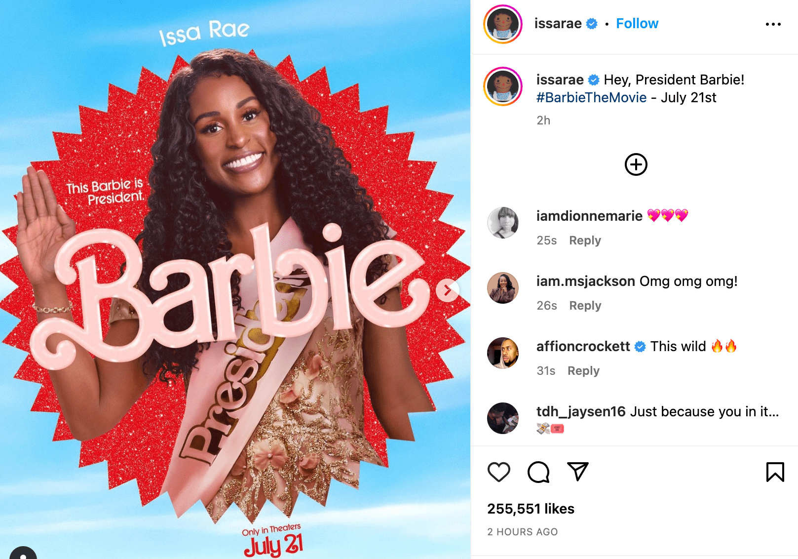 Issa Rae Trends As Fans React To Her Role As ‘President Barbie’ In