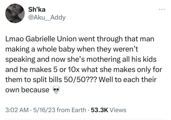 Gabrielle Union, Sosyal Medya Kullanıcılarının Kocası Dwyane Wade ile Faturaları 50/50 Böldüğü Haberine Tepki Verirken Eğilimler: "Hiper Bağımsızlık Bir Travma Tepkisidir"