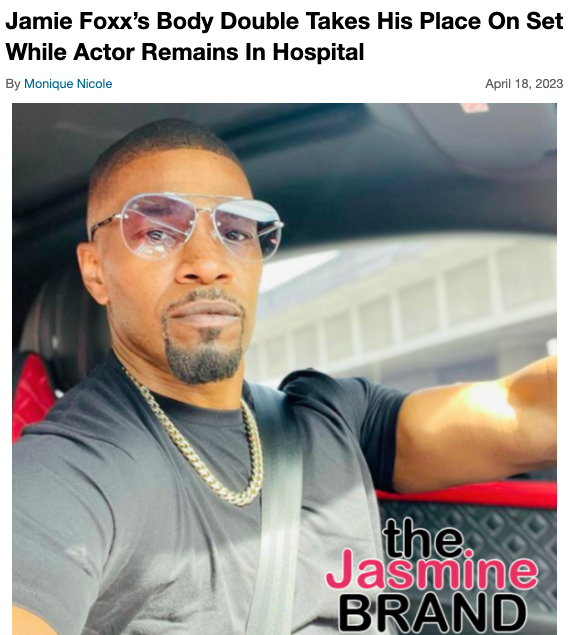 Jamie Foxx Is "Stable" & Advised To Keep Stress Levels Down After