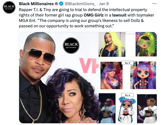 T.I. & Tiny's Lawsuit Against Toymaker Accused Of Stealing Image ...