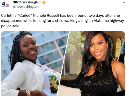 Alabamalı Kayıp Kadın Carlethia “Carlee” Russell Kayboluşuyla İlgili Ülke Çapında Yapılan Haberin Ardından Eve Dönüyor + Sosyal Medya Kullanıcıları Tepki Veriyor: 'Hepiniz Hemen Değiştiriyorsunuz!'