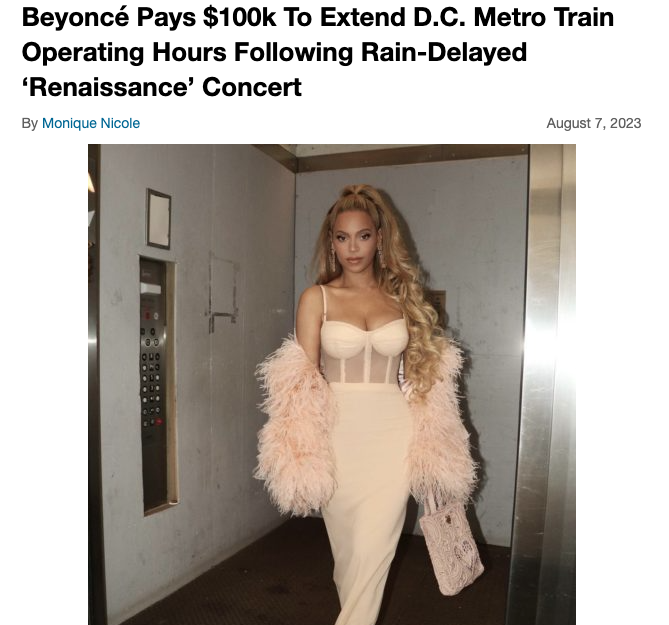 Beyoncé Has New Toilet Seats Flown Into Each Of Her Renaissance World Tour Stops To Avoid